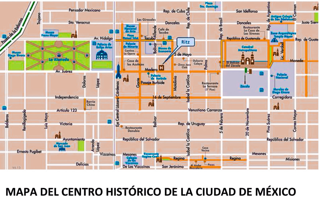 Plano del Centro Histórico de la Ciudad de México.