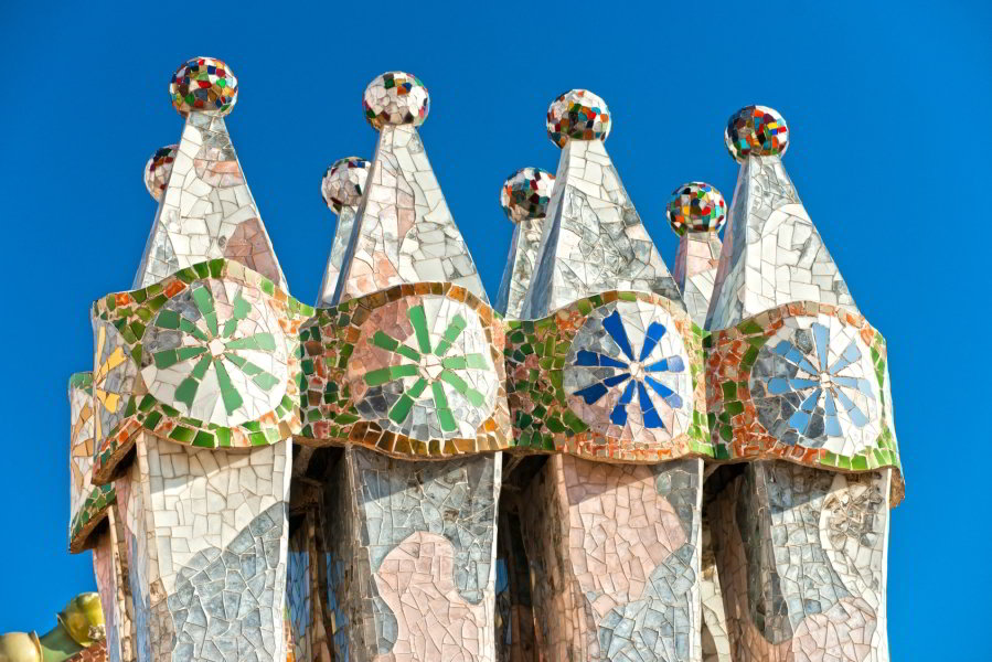 Chimeneas modernistas de Casa Batlló